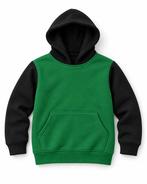 Emirates Green / Black Kids two-colour pullover hoodie