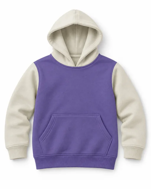 Lavender / Cream Kids two-colour pullover hoodie