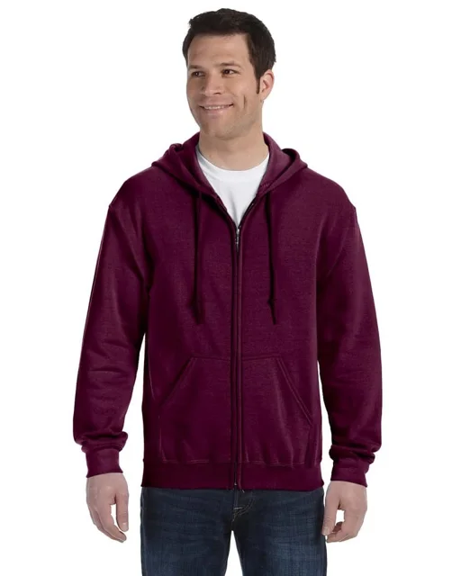 Burgundy Adult full-zip hoodie