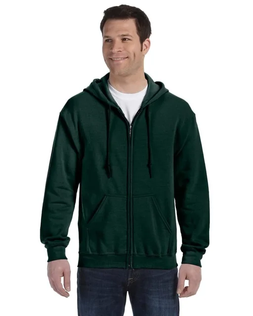 Dark Green Adult full-zip hoodie