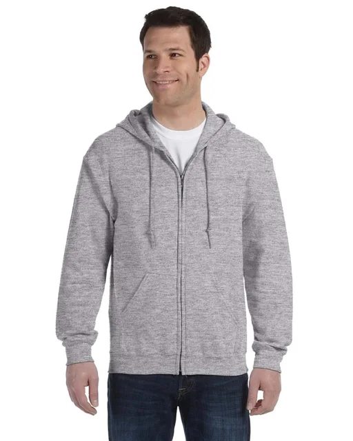 Light Gray Adult full-zip hoodie