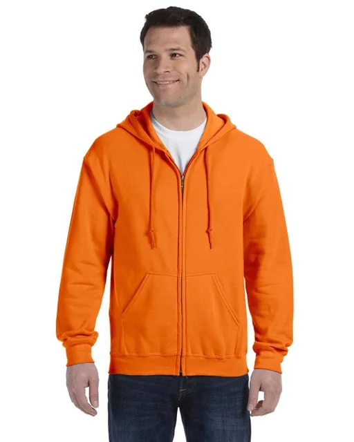 Orange Adult full-zip hoodie