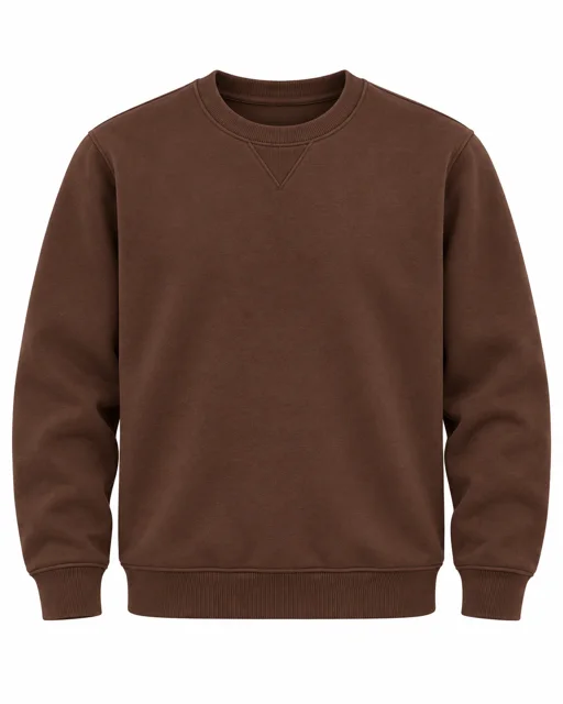 Brown Round-neck sweatshirt