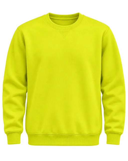 Fluorescent Yellow Round-neck sweatshirt