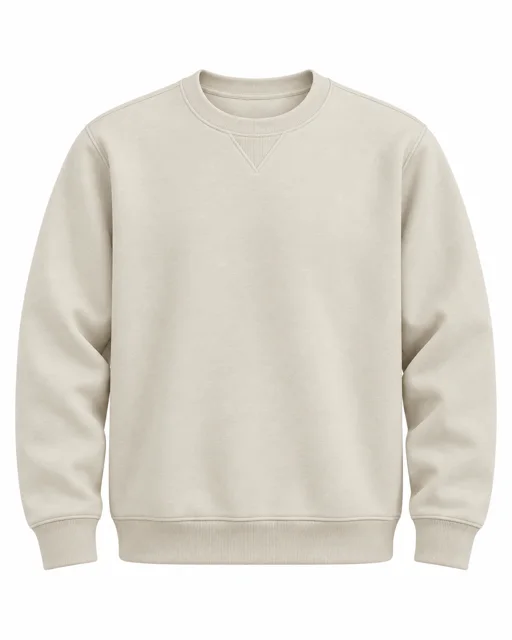 Cream Round-neck sweatshirt