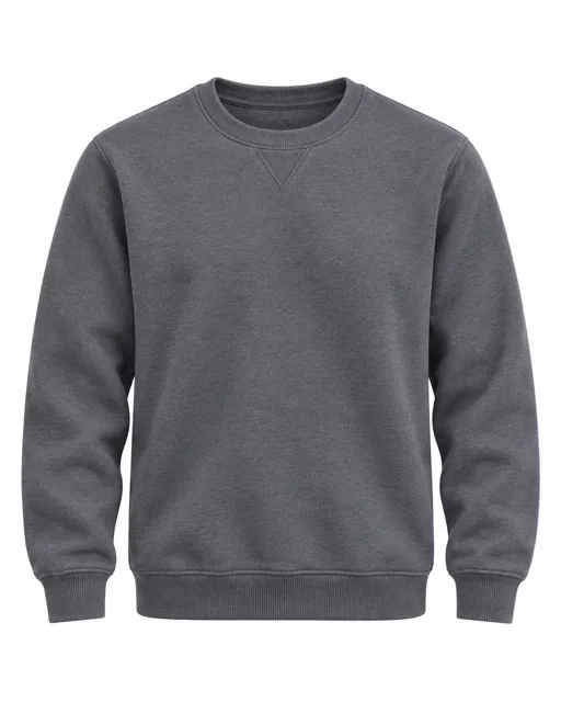 Dark Heather Grey Round-neck sweatshirt