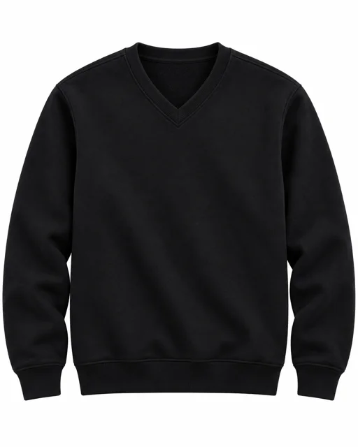 Black V-neck sweatshirt