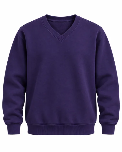 Purple V-neck sweatshirt