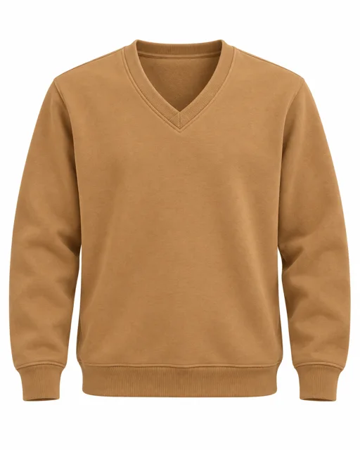 Camel V-neck sweatshirt