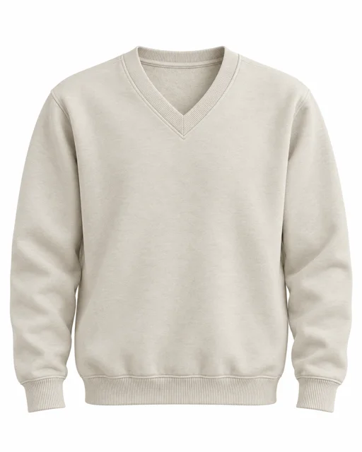 Cream V-neck sweatshirt