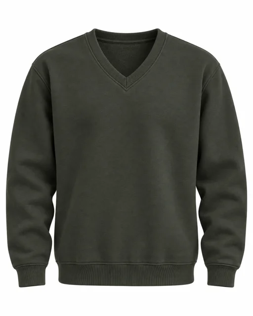 Military Green V-neck sweatshirt