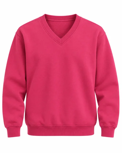 Fuchsia V-neck sweatshirt