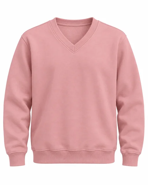 Pink V-neck sweatshirt