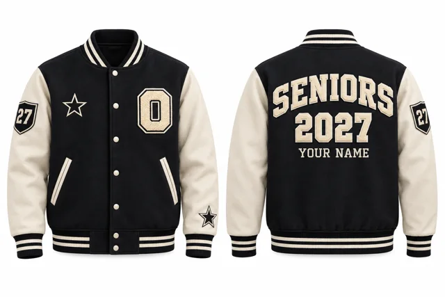 Black / Cream Varsity jacket