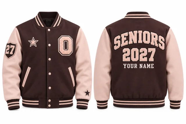 Chocolate / Blush Varsity jacket