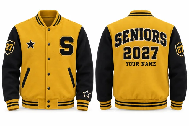 Golden Yellow / Black Varsity jacket