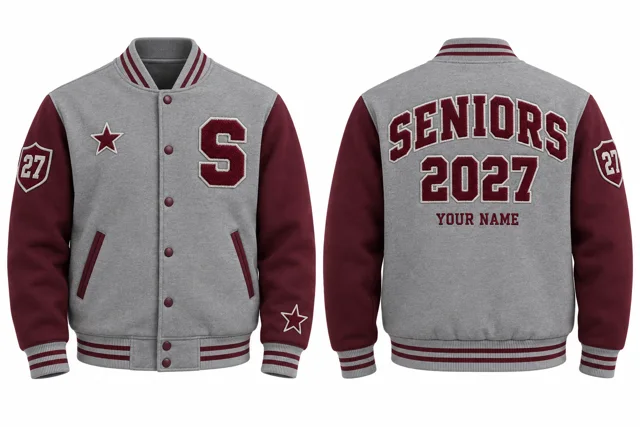 Sport Grey / Burgundy Varsity jacket