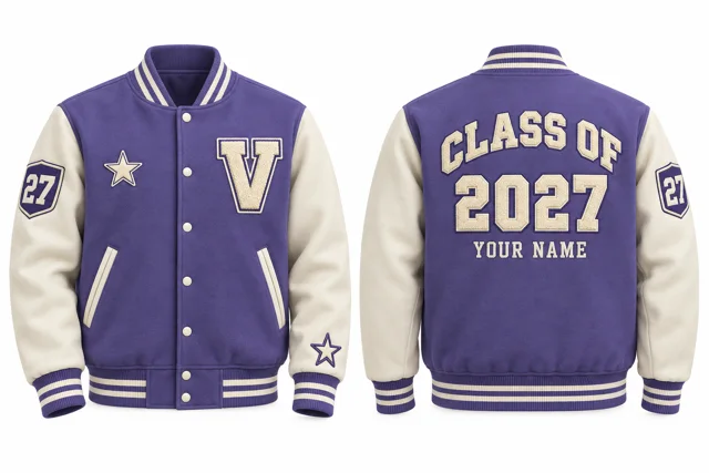 Lavender / Cream Varsity jacket
