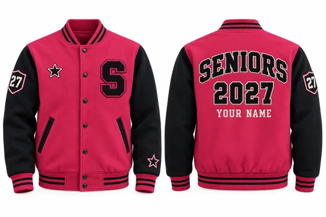 Fuchsia / Black Varsity jacket