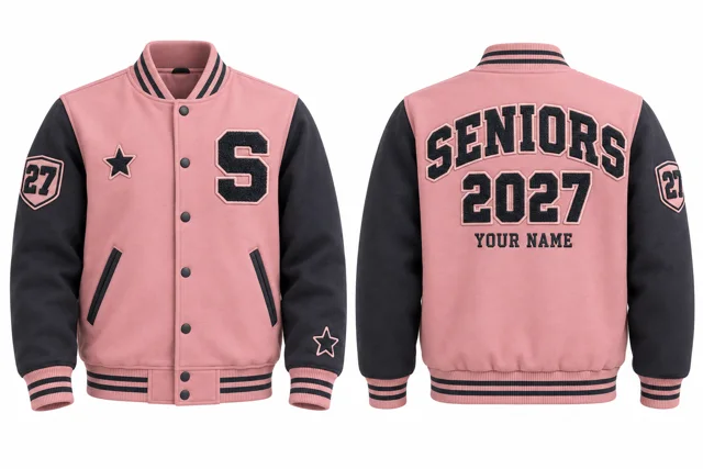 Pink / Charcoal Varsity jacket