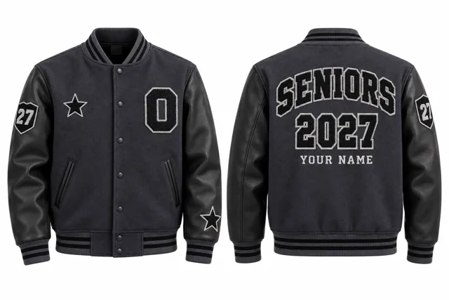 Charcoal / Black Varsity jacket