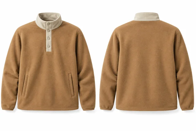 Camel / Cream Campus snap pullover