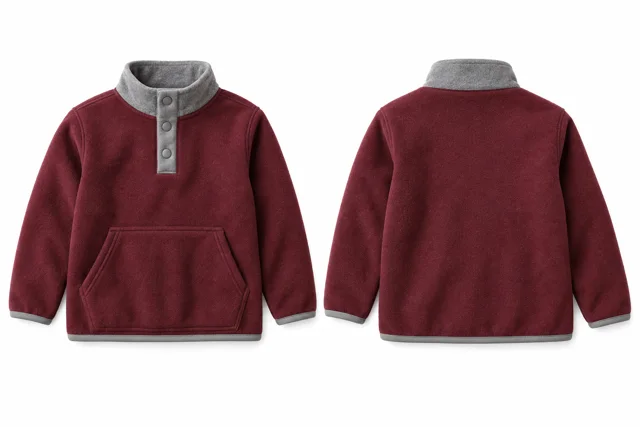 Maroon / Sport Grey School snap fleece