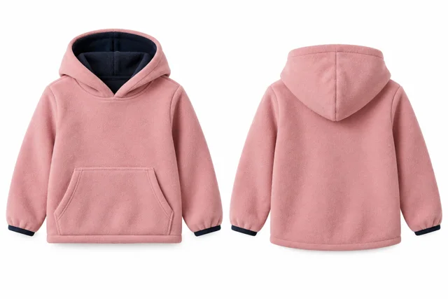Pink / Navy Junior hooded pullover