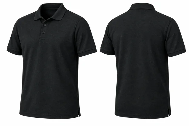 Black A Short sleeves dry-fit polo