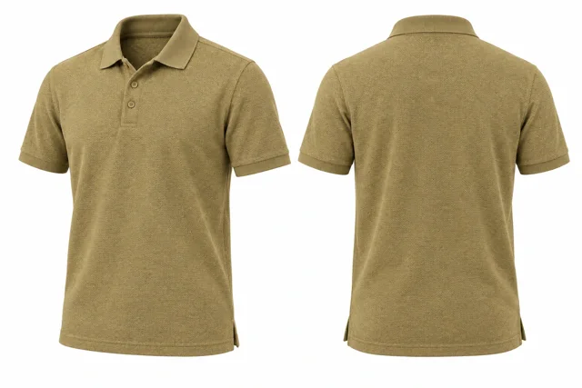 Khaki Gold Short sleeves dry-fit polo