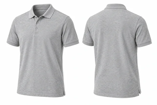 Light Heather Grey Short sleeves dry-fit polo