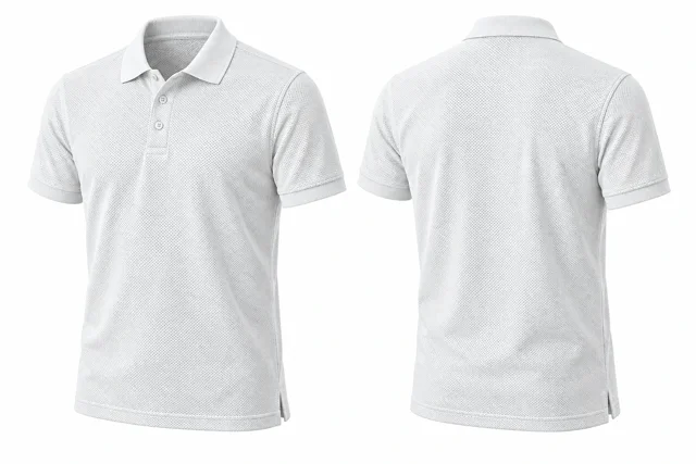 White Texture Short sleeves dry-fit polo