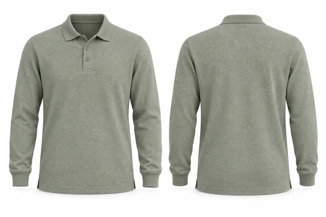 Sage Grey Full sleeves dry-fit polo