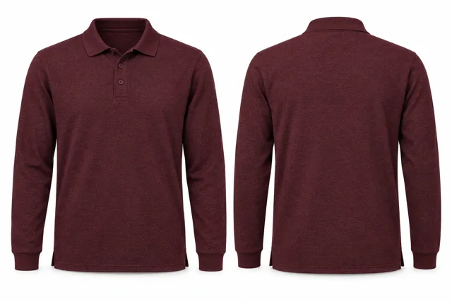 Burgundy Full sleeves dry-fit polo