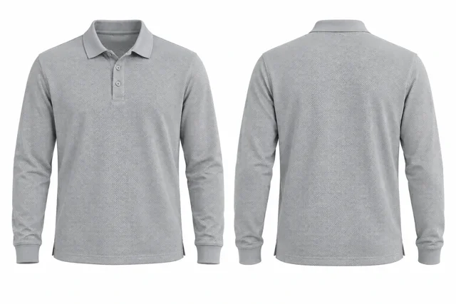Silver Texture Full sleeves dry-fit polo