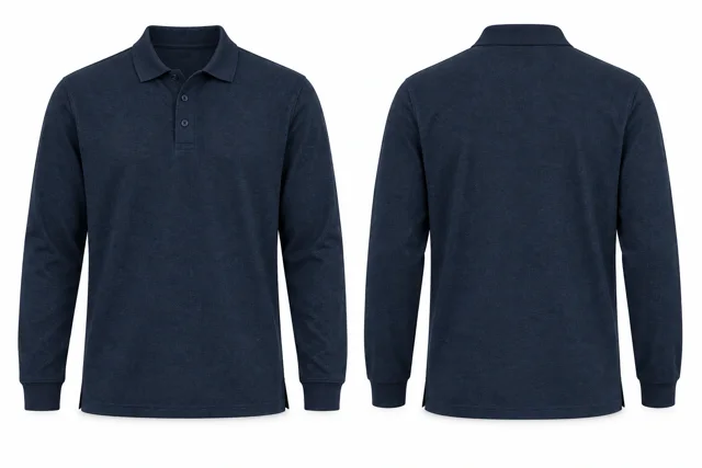 Navy A Full sleeves dry-fit polo