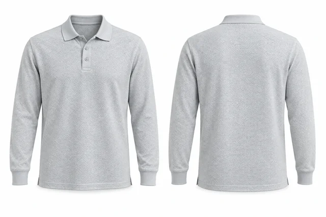 Pale Silver Full sleeves dry-fit polo