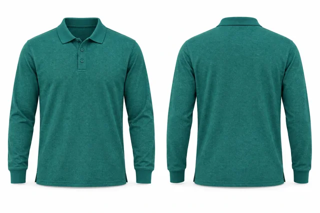 Teal Green Full sleeves dry-fit polo