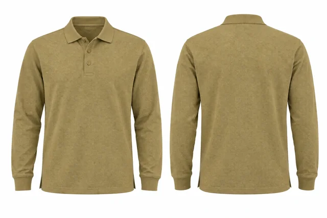 Khaki Gold Full sleeves dry-fit polo