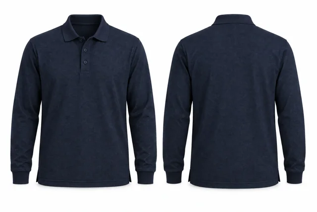Navy B Full sleeves dry-fit polo