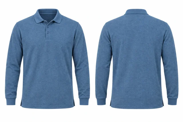 Steel Blue Full sleeves dry-fit polo