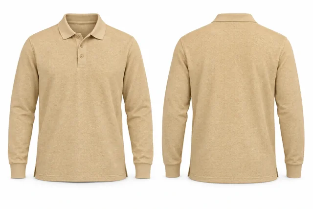 Sand Beige Full sleeves dry-fit polo