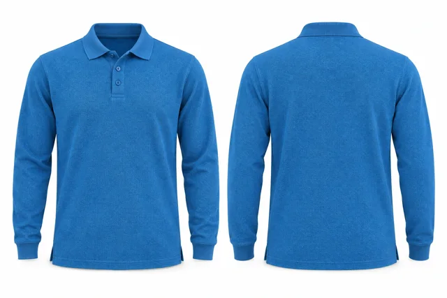 Bright Blue Full sleeves dry-fit polo