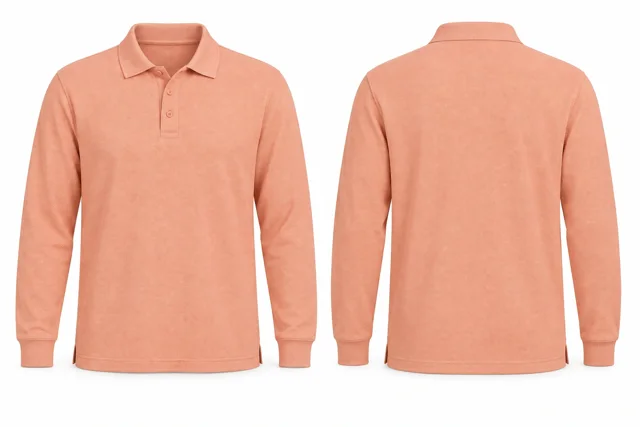 Salmon Peach Full sleeves dry-fit polo