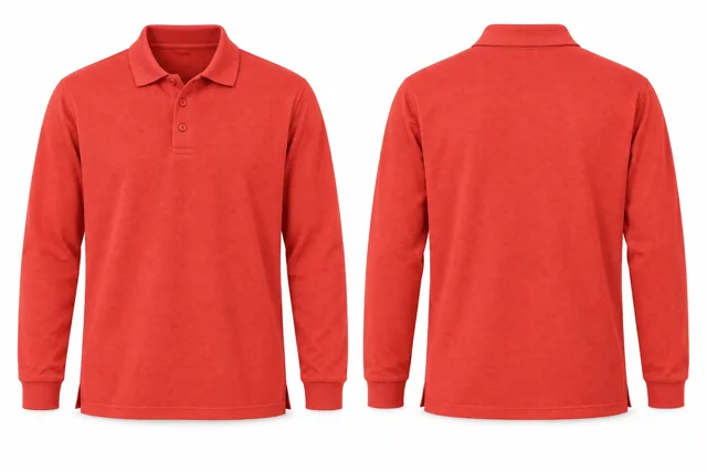 Coral Red Full sleeves dry-fit polo