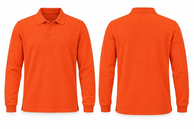 Bright Orange Full sleeves dry-fit polo