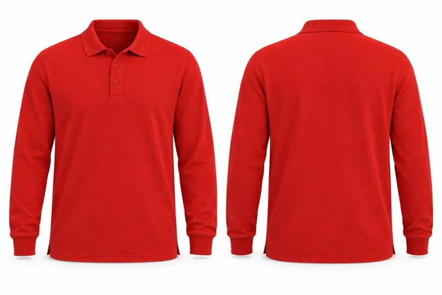 Scarlet Red Full sleeves dry-fit polo