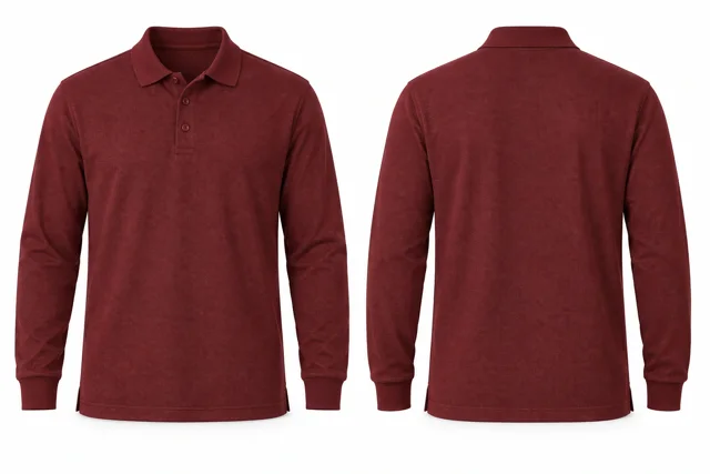 Maroon Full sleeves dry-fit polo