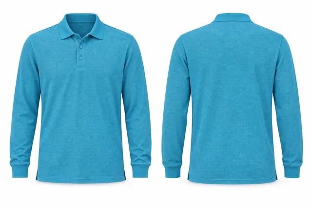 Aqua Blue Full sleeves dry-fit polo