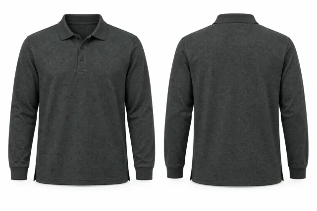 Charcoal A Full sleeves dry-fit polo